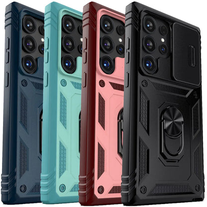 For Samsung Galaxy S25/S25+/S25 Ultra/S25 Edge/S24/S24 Plus/S24 Ultra/S24 FE Case Hybrid Kickstand Camera Protection Hard Cover