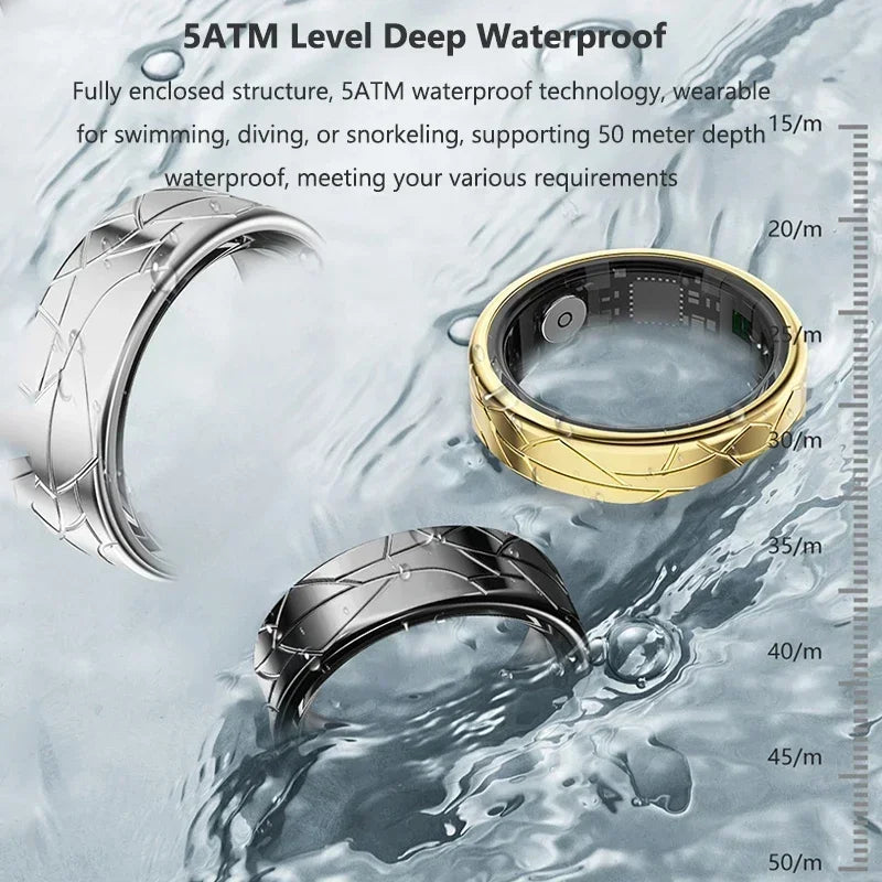 Smart Ring Women Health Tracker Heart Rate Blood Oxygen Photo Control Brush Tiktok Waterproof Multi-sport Modes Men Fitness Ring - covers4phones