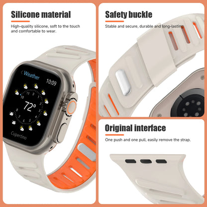 Silicone Sport Band For Apple Watch Ultra2 3 49mm Strap 42mm 44mm 45 46mm Slanted Buckle Bracelet for iWatch 11 10 9 8 7 654SE3