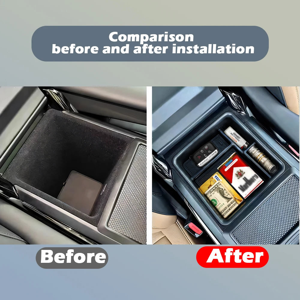 Car Storage Box for Range Rover 2013-2024 Interior Armrest Organizers for Range Rover Sport Vogue Center Console Tidying Tray