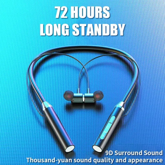 Wireless Bluetooth Headphones Neck Stereo Noise Reduction Universal Sports Earphone Microphone
