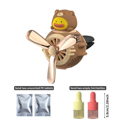 1PC Car Magnetic Cute Cartoon Figure Air Outlet Clip Aromatherapy - Complimentary Two Unscented PE Tablets and Two 5ml Bottles
