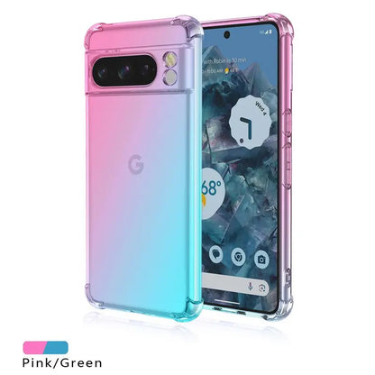 Gradient Airbag TPU Case for Google Pixel 10 9 Pro XL 9A 8A 8 Pro 7A 7 6A 5G Protective Shockproof Cover Fundas Coque Capa