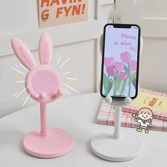 Pink Cartoon Little Rabbit Desktop Mobile Phone Stand Tablet Computer Stand Adjustable Telescopic Lift Student Lazy Person Stand
