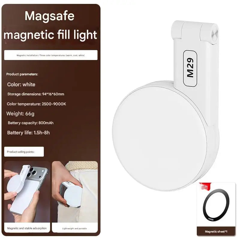 3-in-1 Magnetic Portable Selfie Ring Light Stand for Phone Makeup Mirror - Adjustable Lighting for Perfect Selfies