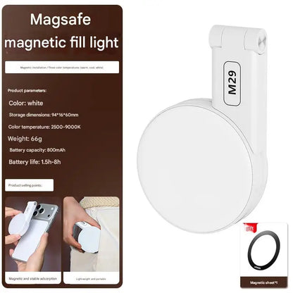 3-in-1 Magnetic Portable Selfie Ring Light Stand for Phone Makeup Mirror - Adjustable Lighting for Perfect Selfies