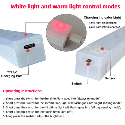 Wireless Rechargeable LED Night Lights Motion Sensor Lights Closet Kitchen Night Lights Bedroom Sensor Light Cabinet Stair Light