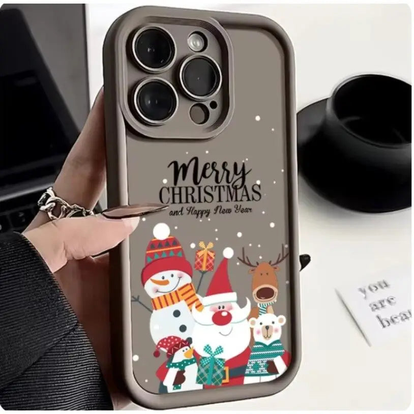 Case For Google Pixel 9 8 7 8A 7A Pro XL 9Pro 7Pro 8Pro 9ProXL Silicone Ins Cartoon Christmas New Year Gift New Design Hot Cover