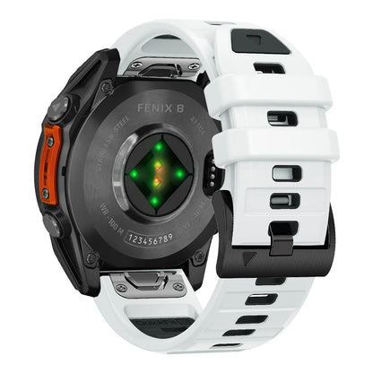 QuickFit 22mm 26mm Fenix8 Watch Band For Garmin Fenix E 8 47mm 51mm 7 7X 6 6X/Epix Pro/Enduro 3 Two-Tone Silicone Strap Bracelet