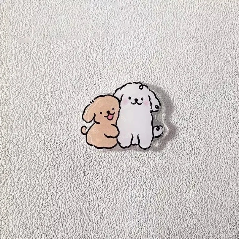 Korean Cute Cartoon Puppy Grip Magnetic Socket Pocket Stand Phone Grip Tok Bracket For iPhone Samsung Xiaomi Ring Finger Holder