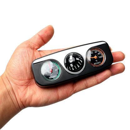 Car Compass Thermometer Hygrometer 3 in 1 Auto Dashboard Navigation Ornament Vehicle Interior Decoration Accessories
