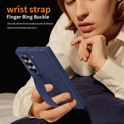 Plating Clear Hinge Magnetic Case For Samsung Galaxy Z Fold 4 5 with Pen Holder Full Screen Protector Phone Cover Fold 7 6 3 5G