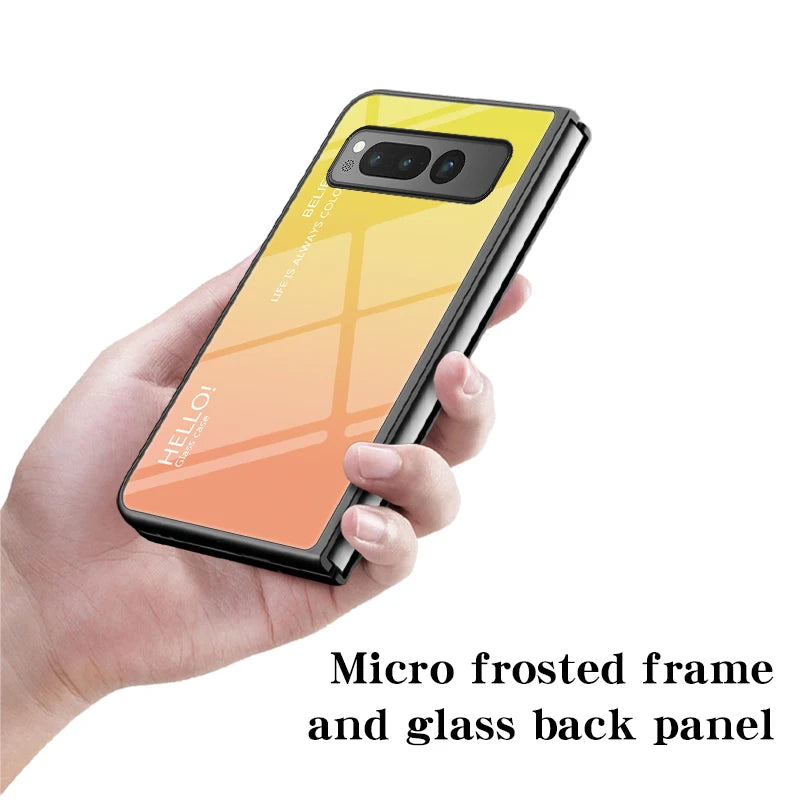 Google Pixel Fold gradient pattern glass phone case