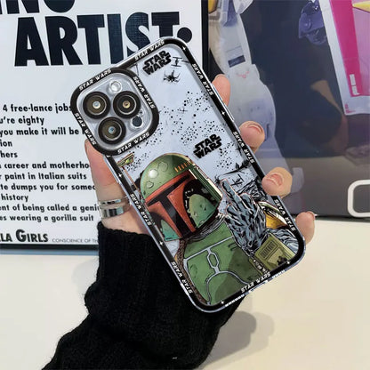Stars Anime Wars Phone Case for iPhone 7 8 XR 13 Mini 11 12 Pro XS Max 14 Pro Max SE 15 Plus Shell TPU Cover Transparent Soft