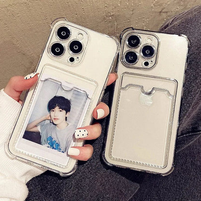 Transparent Card Slot Bag Holder iPhone Case