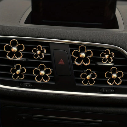 4-8pcs/set Small Car Air Outlet Perfume Decoration Clip Flower Daisy Design Car Interior Aromatherapy Fresheners Diffuser Access