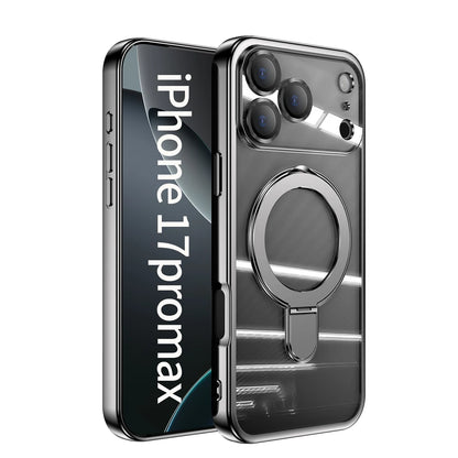 Plating Magnetic Ring Stand Case For iPhone 17 Air 17 Pro Max Case Shockproof Wireless Charging For Magsafe Shockproof Cover