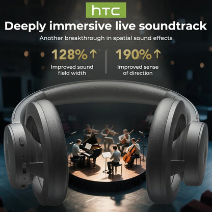 HTC HP06 Open-Ear Wireless Headphones Bluetooth V6.0 Airy Foldable AI Translate Headset for PC Laptop Phone TV Ultralight Hollow