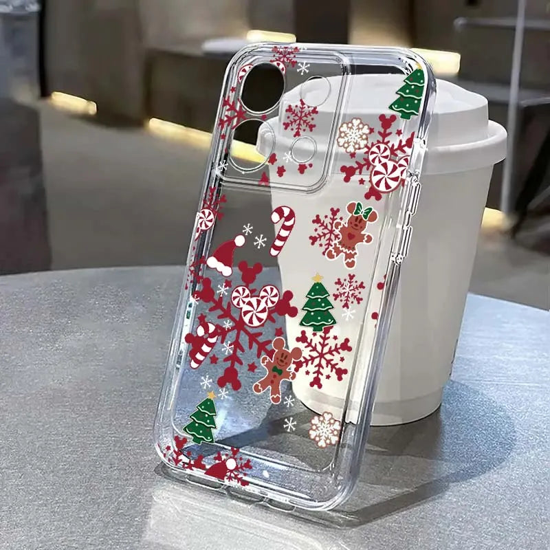 Christmas Tree Art For Xiaomi Redmi Note 8 8T 9 9T 11E 12 13 14 Pro Plus Turbo 5G Fashion TPU Transparent Phone Case