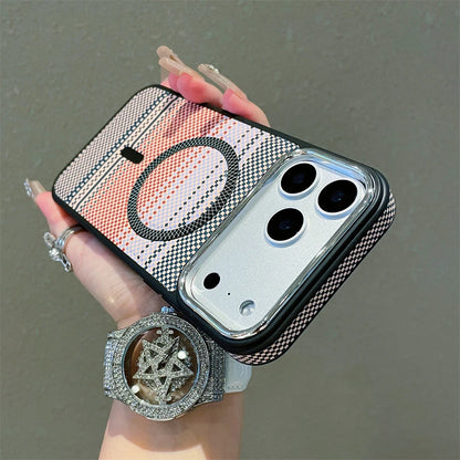 Slim Magnetic Striped Pattern Case for iPhone 17 Pro Max Air 16 15 14 13 12 11 for Magsafe Shockproof Ultra Thin Colorful Cover