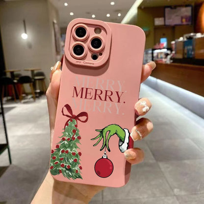 Christmas Tree Pattern Soft Phone Case For iPhone 17 16 15 Pro Max 14 13 12 11 XS X XR 7 8 Plus 16E Air Shockproof Bumper Cover