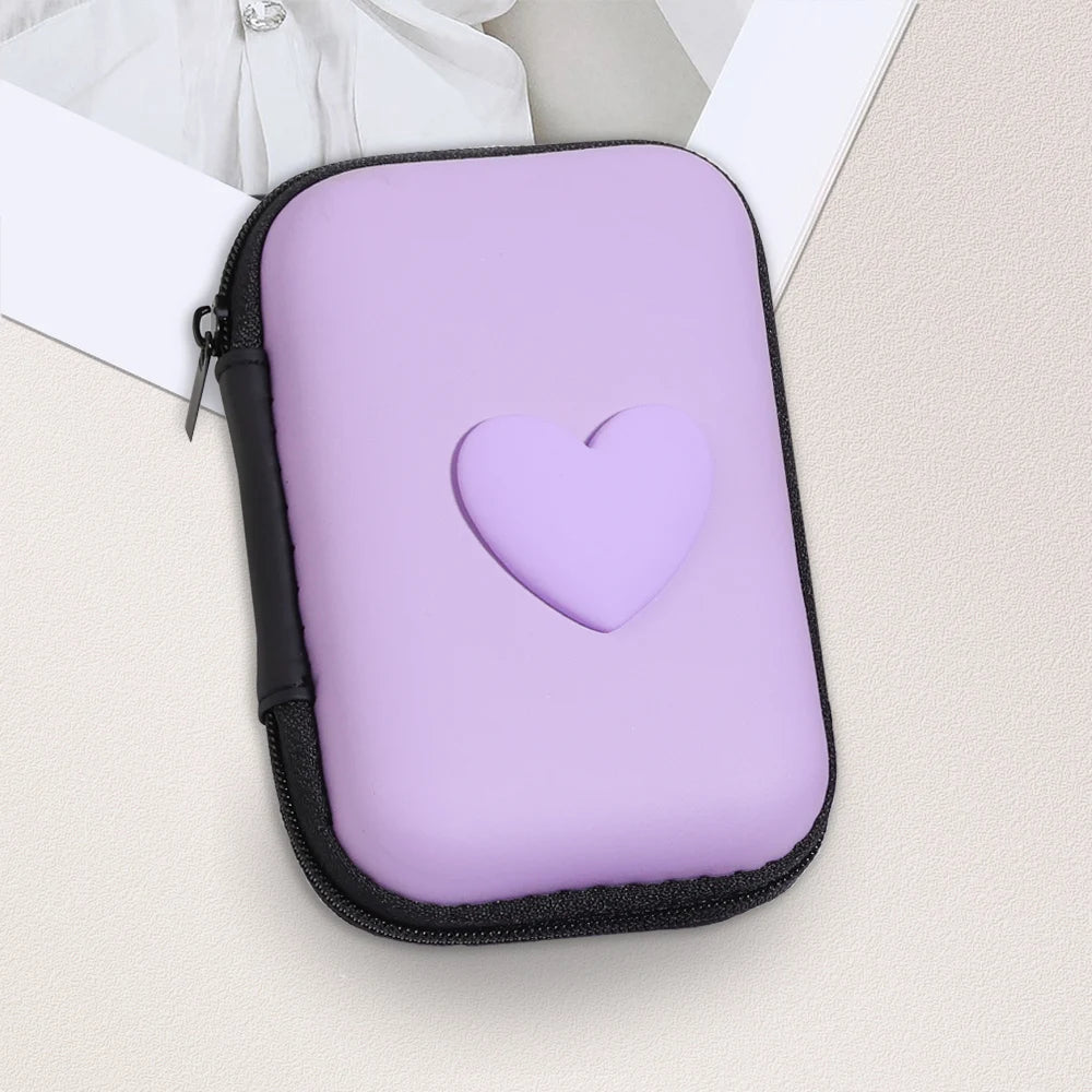 6PCS 3D Love Heart Silicone Charger Cable Protector Case Storage Bag For iPhone 20W 18W Charging Head Protective Cover Organizer