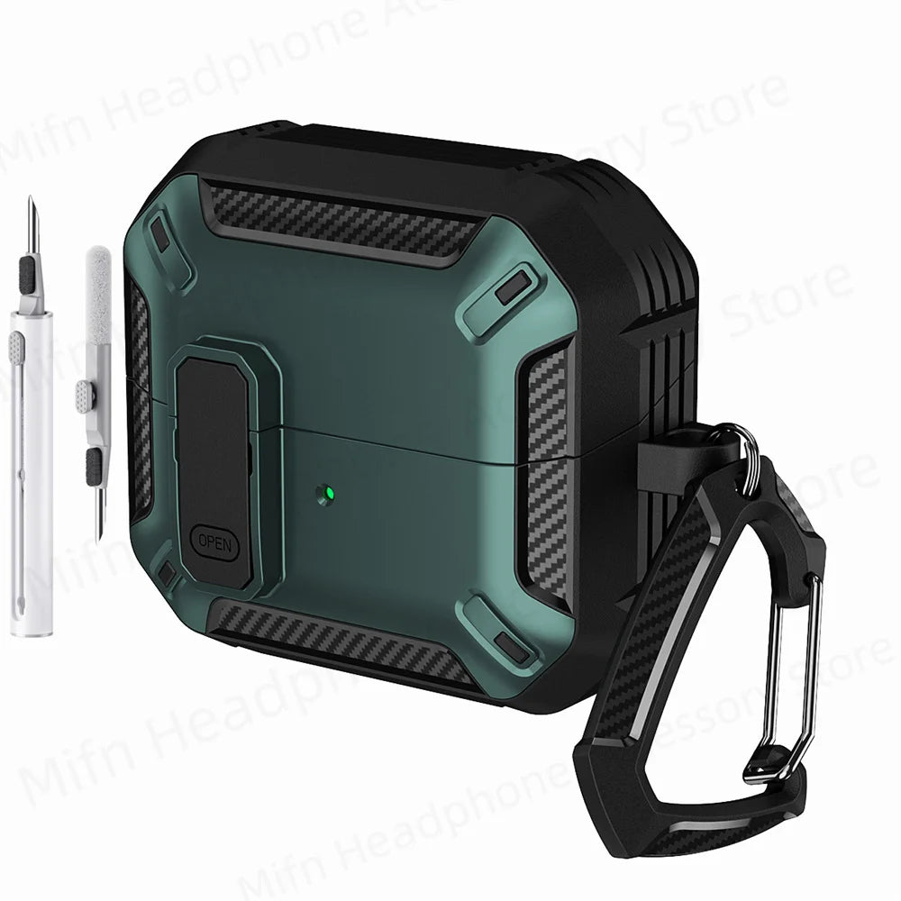 Newest carbon fibre switch earphone cover for Men For Samsung Galaxy Buds 3/Buds3 Pro Buzz 3 Pro Earbuds Case with cleaning kit