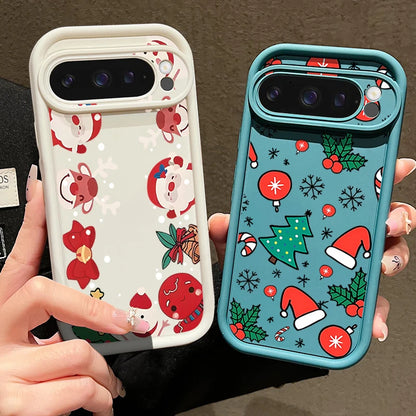 Cute Christmas Phone Case For Google Pixel 9 Pro XL 9 8 Pro 8A 7A Shockproof Soft Silicone Protector Cover For Pixel 9 8 7 Pro