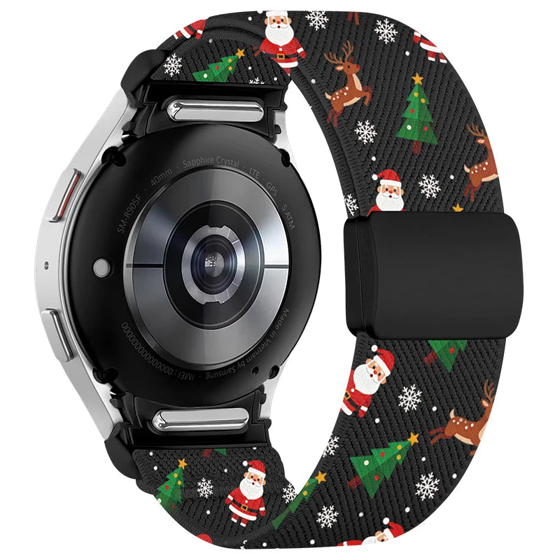Christmas And New Year-Themed Watch Band, Compatible With For 20mm Samsung Galaxy Watch 6/5/5 Pro/4/3/6 Classic/4 Classic/Active