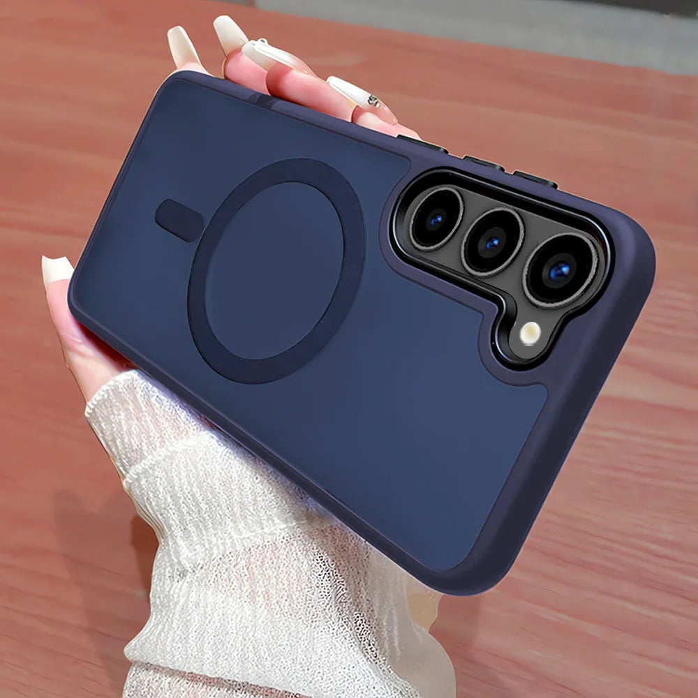 Luxury New Matte Translucent Business Phone Case for Samsung Galaxy S25 S24 Ultra S23 S22 Plus S20 S21 FE Magsafe Magnetic Cover