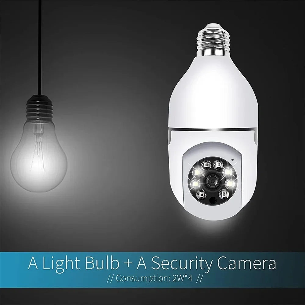 Bulb E27 Surveillance Camera Full Color Night Vision Automatic Human Tracking Zoom Indoor Security Monitor Wifi Mini IP Camera