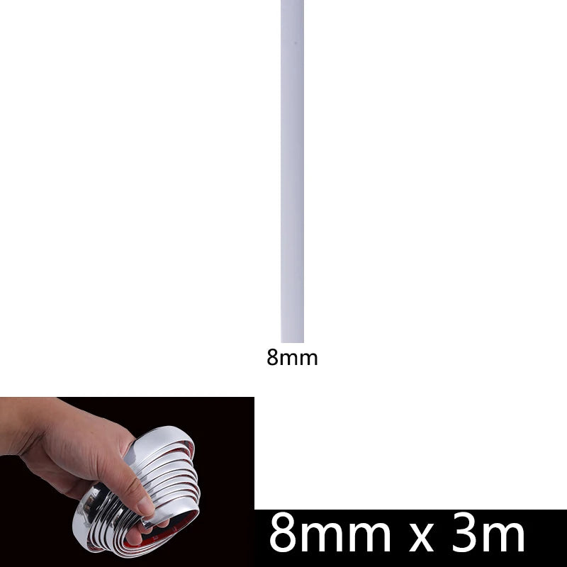 Blue Film Car Window Chrome Bright Strip Front Bumper Anti-Collision Strip Body Frame Body Modification Medium Mesh Trim Strip