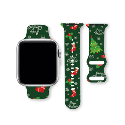 Christmas NEW year band For Apple Watch bands 41/42/44/45/46/49mm Holidays Xmas Santa Strap for iWatch Series Ultra SE 11 10 9 8
