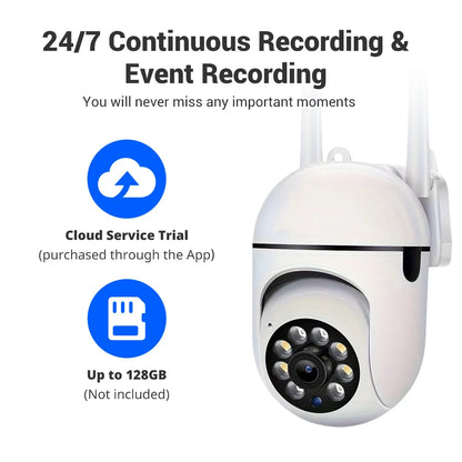 2PC Ease Life APP Wireless 1080P HD Indoor/Outdoor WiFi Security Camera, Color Night Vision, 2-Way Audio, 360° Pan/Tilt/Zoom, Mo