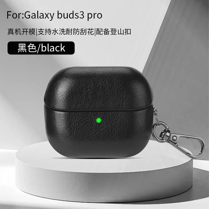 Luxury Oil Skin+PC Case For Samsung Galaxy Buds3 Earphone Shockproof Cover For Buds 3 Pro Protective Sleeve With keychain