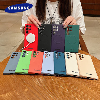 Luxury Liquid Silicone For Magsafe Magnetic Case For Samsung Galaxy S25 S24 S23 S22 Ultra Plus S21 FE Soft TPU Shockproof Cover