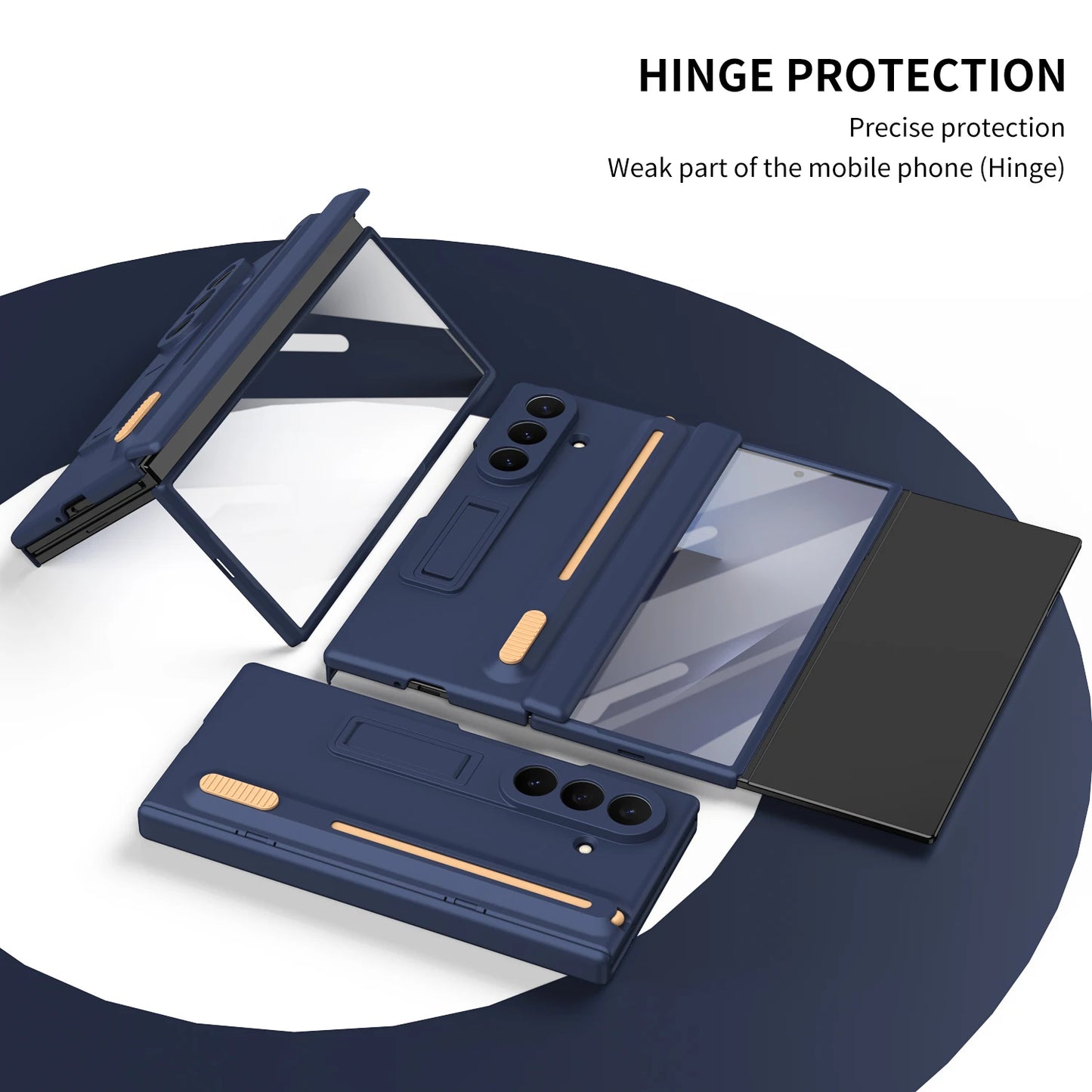 Matte For Samsung Galaxy Z TriFold Tri-Fold Case Kickstand Bracket Pen Slot Stylus Holder Hinge Back Cover Glass Film Protector