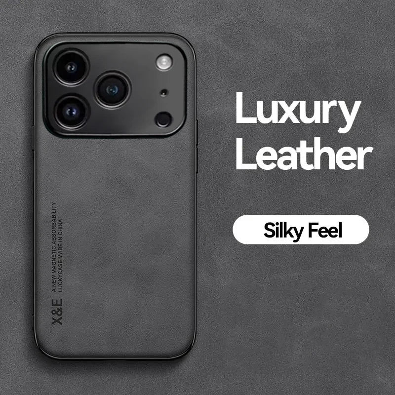 Luxury Leather Phone Case For iPhone 17 16 15 14 11 13 12 Pro Max 17 Air 16e 13 Mini Shockproof Cover For iPhone 15 14 16 Plus