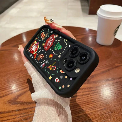 Case For Google Pixel 9 8 7 8A 7A Pro XL 9Pro 7Pro 8Pro 9ProXL Silicone Ins Cartoon Christmas New Year Gift New Design Hot Cover