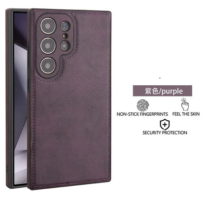Luxury Vintage PU Leather Case for Samsung S25 Ultra S24 Plus S23 S22 S24Ultra Slim Camera Shockproof Soft Bumper Back Cover