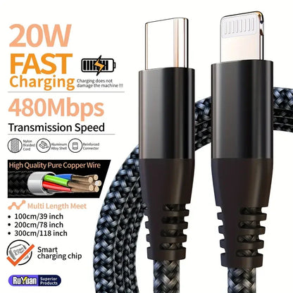 LAIHONEN MFI certified for iPhone 14 13 12 11 Type c To Lightning Fast charging cable for iPad Charging data transmission cable