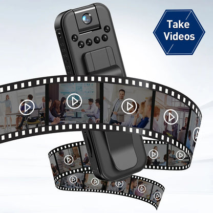 HD 1080P Miniature Camcorder Small Body Camera Police Body Cam with Back Clip Infrared Night Vision Video Surveillance Camcorder