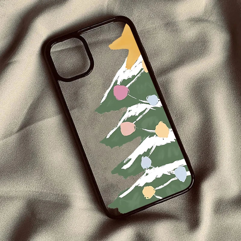 Christmas Tree Santa Claus Clear Phone Case For iPhone 17 16 Pro 16 Plus 16 15 14 13 12 11 Pro Max 17 Air 16E Protective Cover