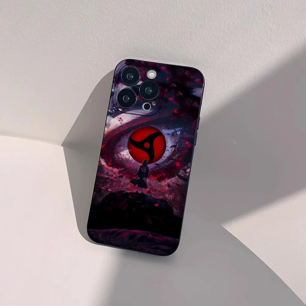 Classic Anime Narutos Uchiha Itachi Phone Case For IPhone 16 15 14 13 Pro Max 11 12 Mini X Xs XR Se 2022 Black Silicone Cover