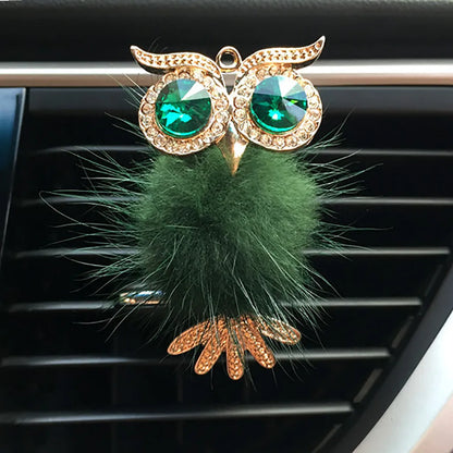 Diamond Fur Owl Car Air Freshener Auto Outlet Perfume Clip Scent Aroma Car Diffuser Bling Car Accessories Interior Decor Gifts