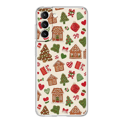 Phone Case For Samsung Galaxy S25 Edge S24 Plus S23 FE S22 S21 S20 Ultra 5G S10 Soft Clear Cover Cartoon Christmas