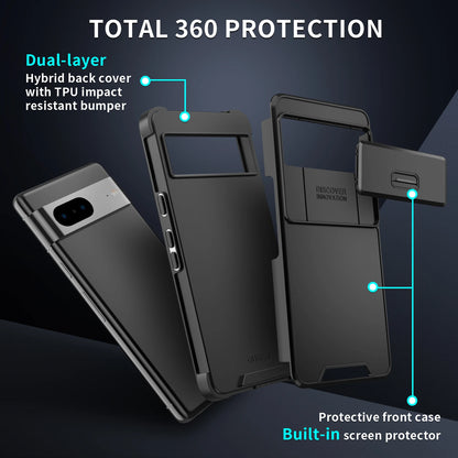 Slide Camera Case For Google Pixel 9 8 7 Pro 8A  6A  Lens Protection Wireless Charge Shockproof Cover For Pixel 8 A 9Pro XL 8pro
