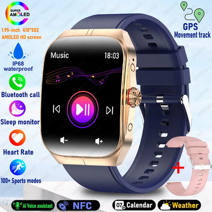 2025 New HD  AMOLED screen For OPPO Watch 4 Pro Sports Smart Watches Men GPS Track Waterproof Bluetooth Call NFC Smart Watch
