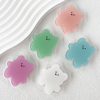 Acrylic Material Cartoon Cute Bear Design Phone Holder Foldable Grip