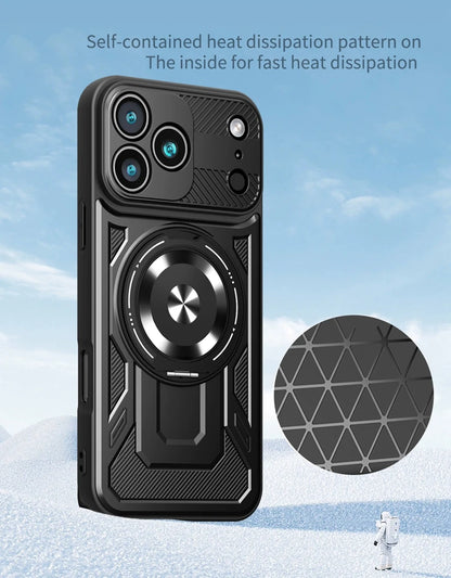 Magsafe Wireless Charging Stand Holder Cover For iphone 17 Pro Max iphone17 Air 5G Magnetic Ring Armor Phone Case